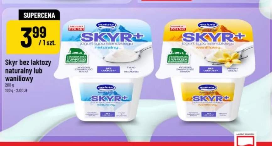 Skyr bez laktozy naturalny Maluta +1 wariant