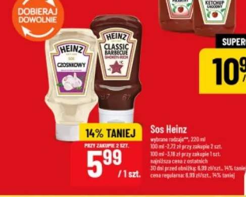 Sos czosnkowy Heinz +1 wariant