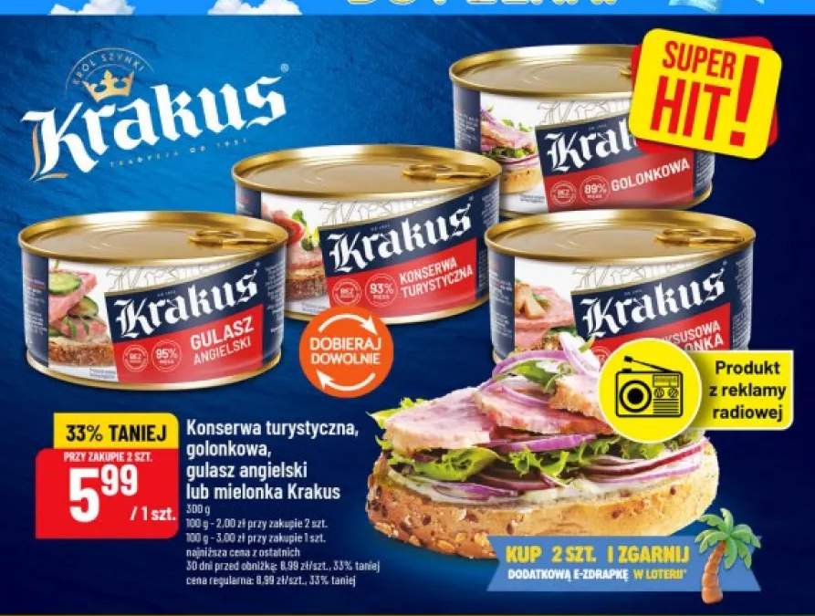 Konserwa turystyczna Krakus +3 warianty