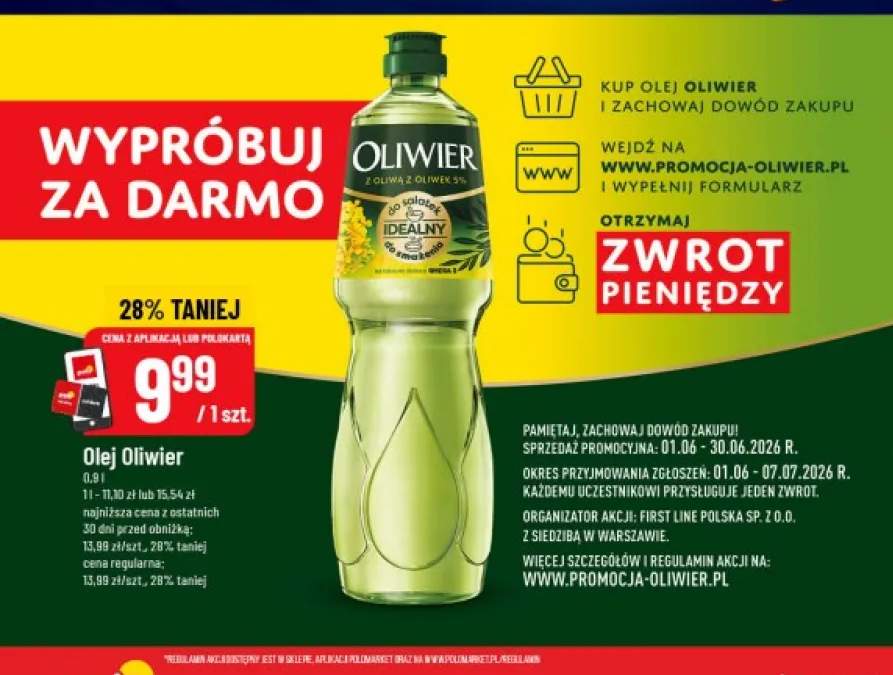 Olej rzepakowy z oliwą z oliwek Oliwier