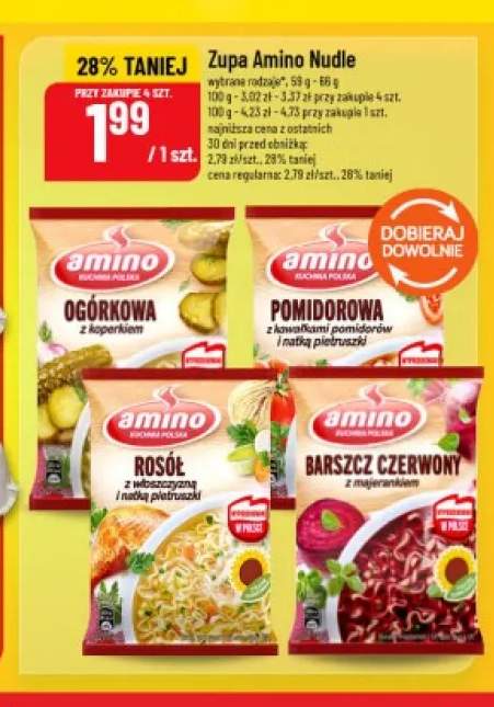 Zupa Amino Nudle Ogórkowa z koperkiem +3 warianty