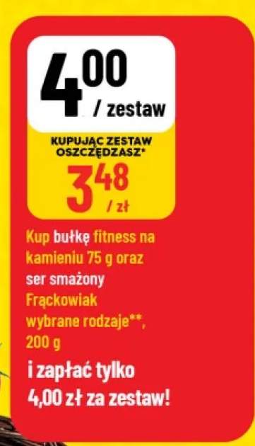 Zestaw ser smażony Wielkopolski Frąckowiak z kminkiem + bułka fitness wypiekana na kamieniu