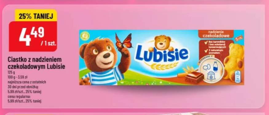 Ciastko z nadzieniem czekoladowym Lubisie