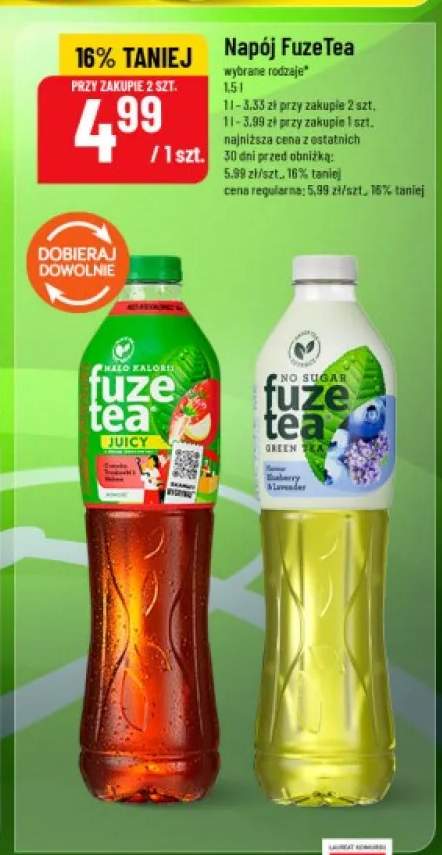 Napój FuzeTea Juicy Peach Hibiscus +1 wariant