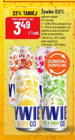 Piwo bezalkoholowe Żywiec Lemonż +1 wariant