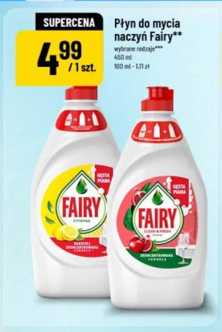 Płyn do mycia naczyń Fairy Cytryna +1 wariant