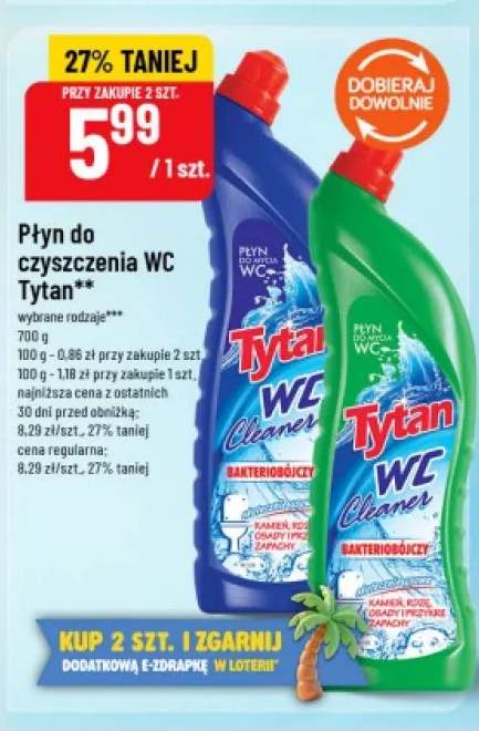 Płyn do czyszczenia WC Tytan Bakteriobójczy +1 wariant