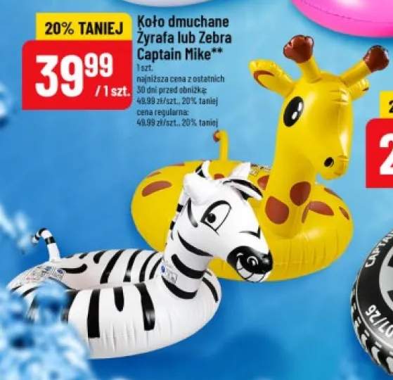 Koło dmuchane Żyrafa Captain Mike +1 wariant