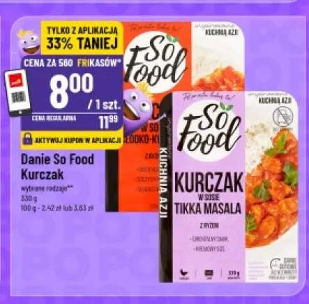 Danie So Food kurczak w sosie tikka masala z ryżem +1 wariant