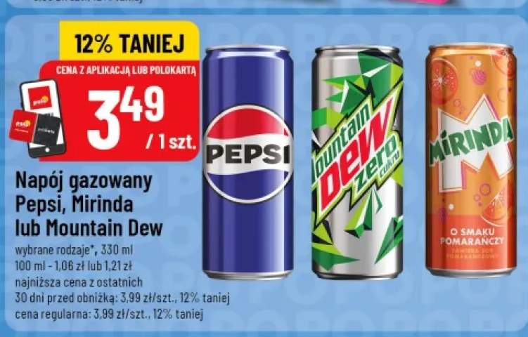Napój gazowany Mountain Dew Zero Cukru +2 warianty