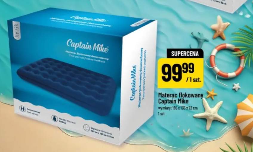 Materac flokowany dwuosobowy Captain Mike
