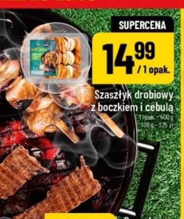 Szaszłyk drobiowy z boczkiem i cebulą Bif Foodie