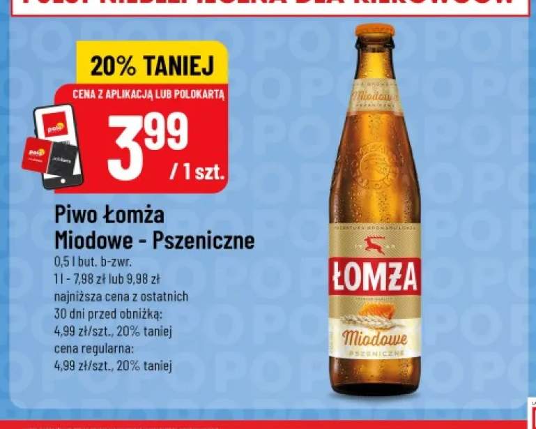 Piwo Łomża Miodowe Pszeniczne