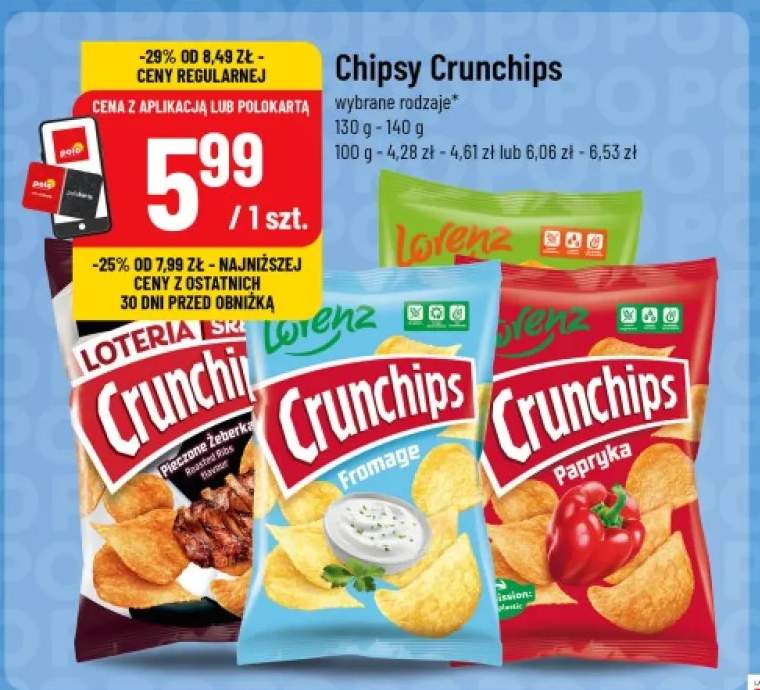 Chipsy Crunchips Papryka +2 warianty