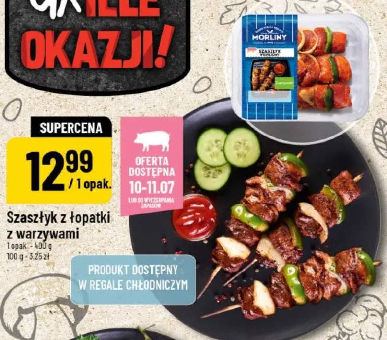 Szaszłyk z łopatki z warzywami Morliny