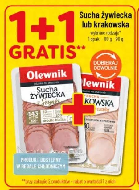 Kiełbasa sucha żywiecka z szynki Olewnik +1 wariant