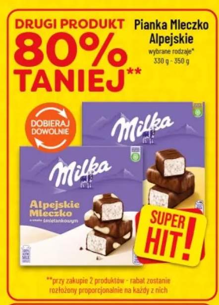Pianka Mleczko Alpejskie Milka o smaku śmietankowym +1 wariant