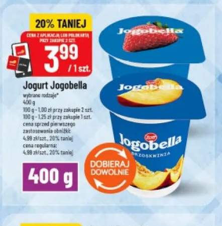 Jogurt truskawkowy Jogobella +1 wariant