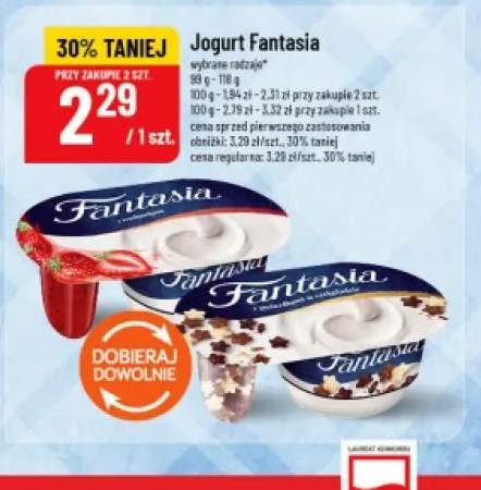 Jogurt z truskawkami Fantasia +1 wariant