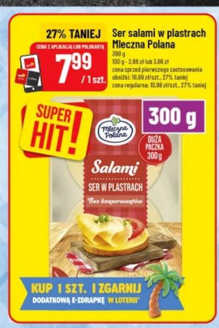 Ser salami w plastrach Mleczna Polana