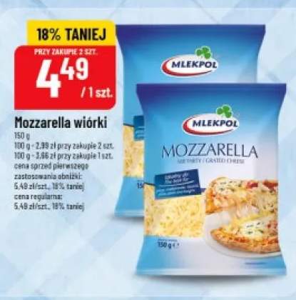 Ser mozzarella wiórki Mlekpol