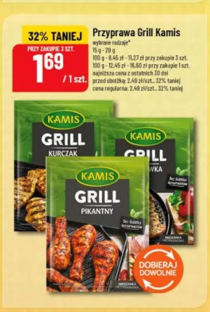 Przyprawa Grill kurczak Kamis +2 warianty