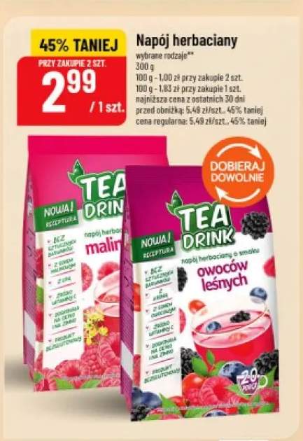 Napój herbaciany Tea Drink malina +1 wariant
