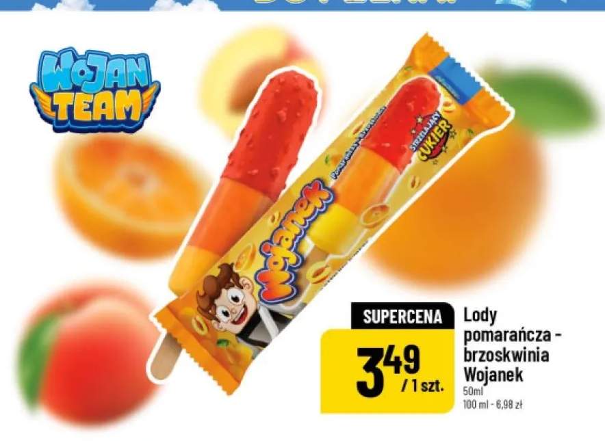 Lody pomarańcza-brzoskwinia Wojanek