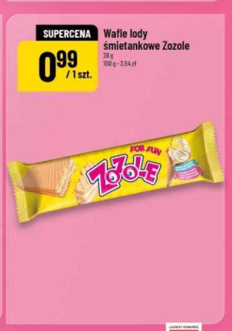 Wafle lody śmietankowe Zozole