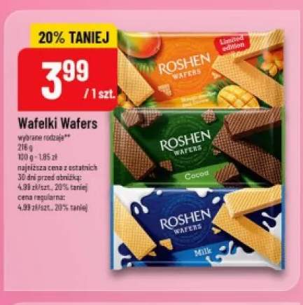 Wafelki Wafers Roshen o smaku mango i marakui +2 warianty