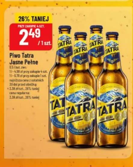 Piwo Tatra Jasne Pełne
