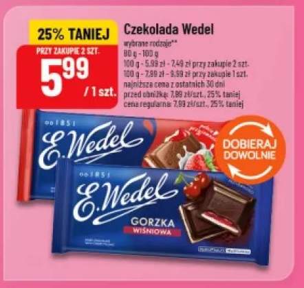 Czekolada gorzka E.Wedel +1 wariant