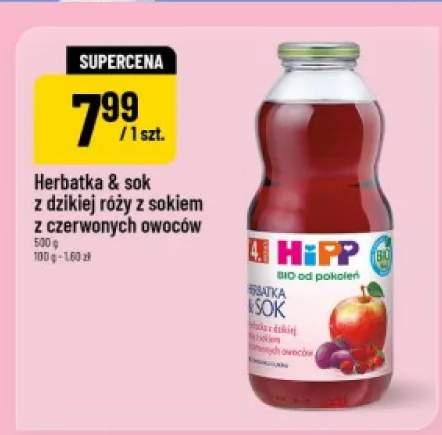Herbatka & sok z dzikiej róży z sokiem z czerwonych owoców HiPP