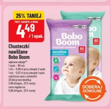 Chusteczki nawilżane Bobo Boom premium line +1 wariant