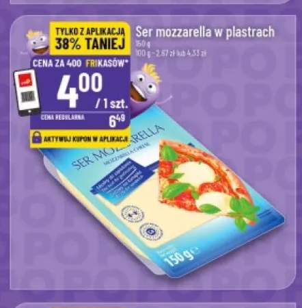 Ser mozzarella w plastrach Marella