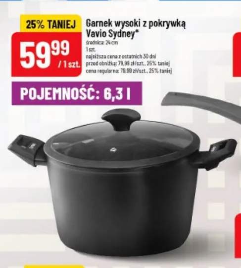 Garnek wysoki z pokrywką Vavio Sydney 24 cm 6,3 l