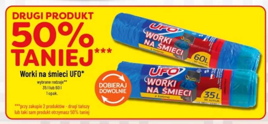 Worki na śmieci UFO 60 l 10-pak +1 wariant
