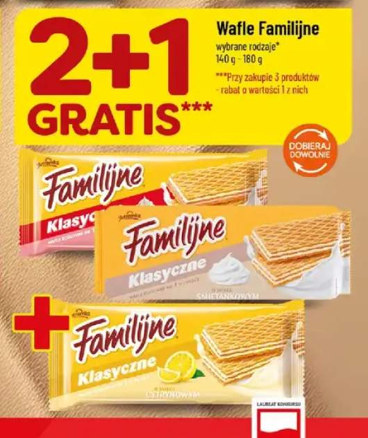 Wafle o smaku kakaowym Familijne Jutrzenka +2 warianty