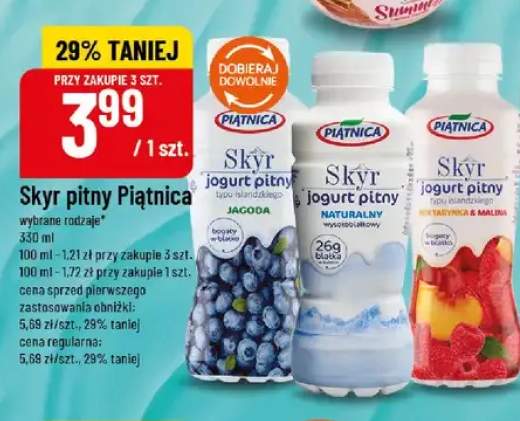 Skyr jogurt pitny Piątnica naturalny