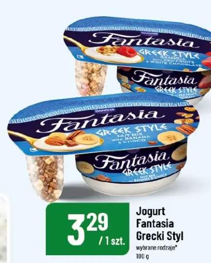 Jogurt Fantasia Greek Style z orzechami bananem i czekoladą +1 wariant