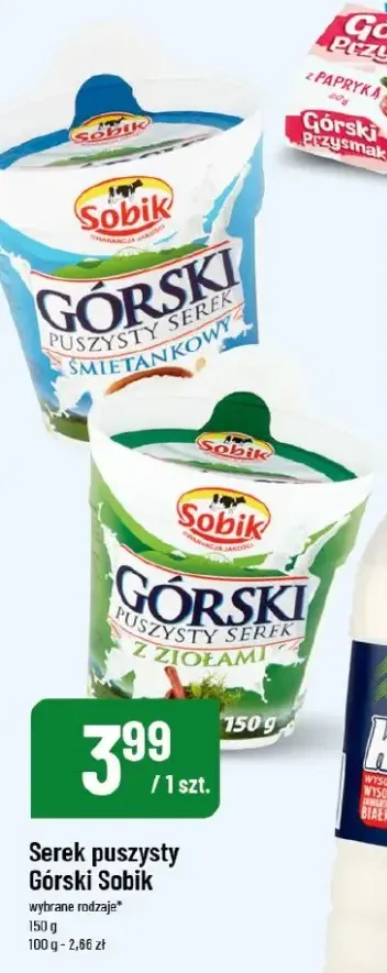 Serek puszysty Górski Sobik śmietankowy +1 wariant