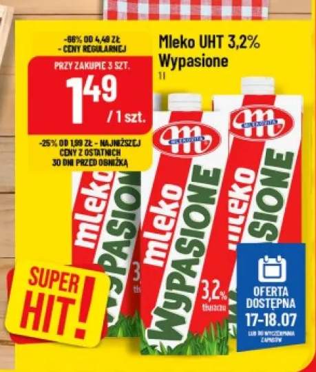 Mleko UHT 3,2% Wypasione Mlekovita