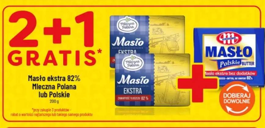 Masło ekstra 82% Mleczna Polana +1 wariant