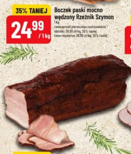 Boczek paski mocno wędzony Rzeźnik Szymon