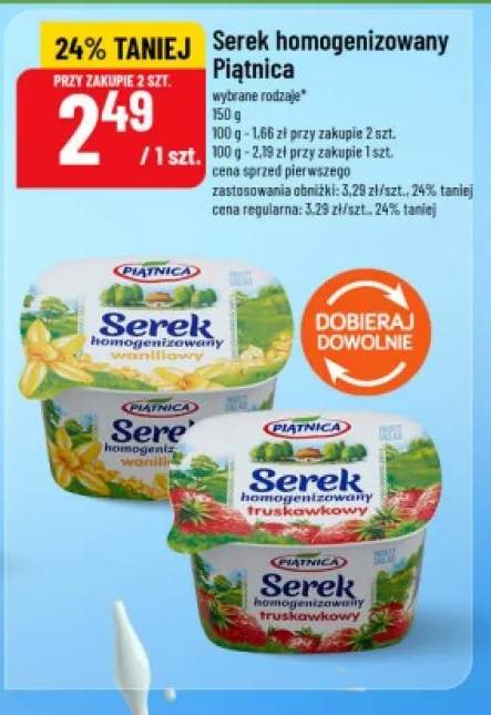 Serek homogenizowany truskawkowy Piątnica