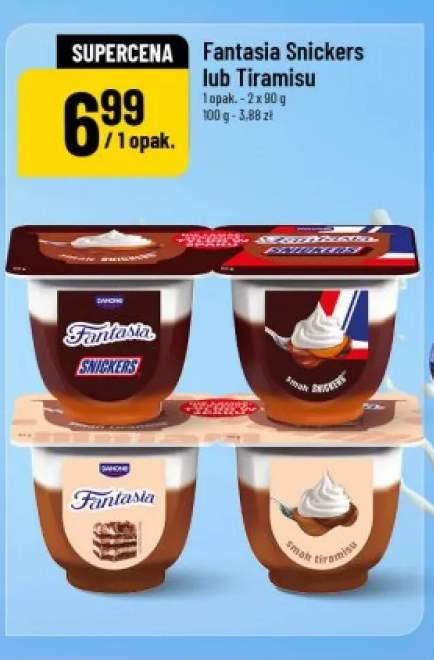 Jogurt Fantasia Snickers 2-pak 90 g +1 wariant