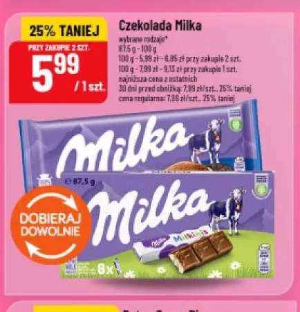 Czekolada mleczna Milka +1 wariant