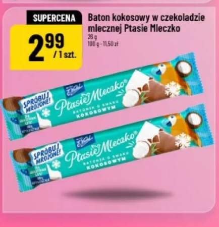 Baton kokosowy w czekoladzie mlecznej Ptasie Mleczko E.Wedel
