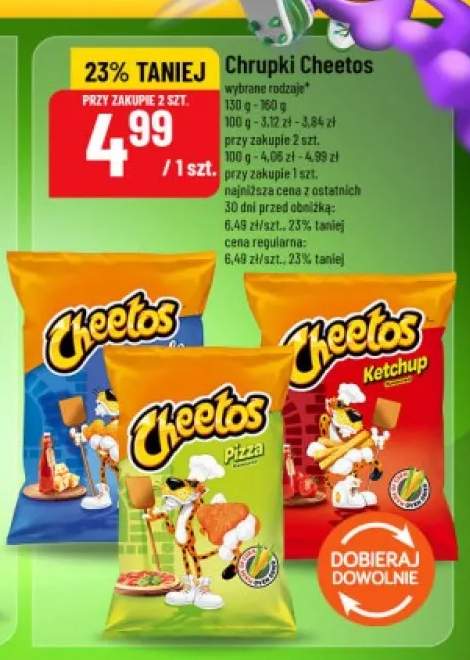 Chrupki Cheetos o smaku sera +2 warianty