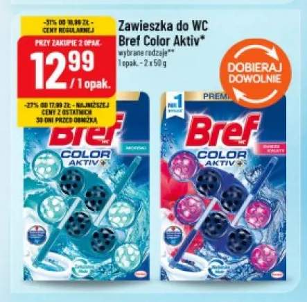 Zawieszka do WC Bref Color Aktiv Morski 2-pak +1 wariant